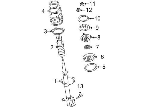 2009 Nissan Quest Struts & Components - Front Nut Diagram for 01223-0004U