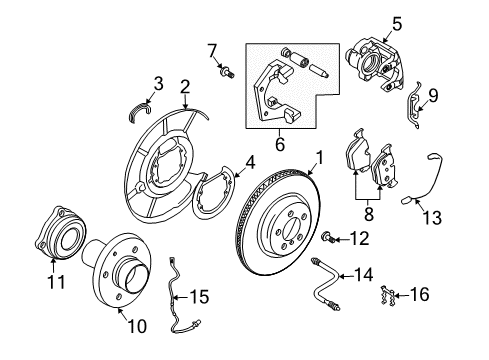 2008 BMW M6 Anti-Lock Brakes Supporting Ring Diagram for 34216777837