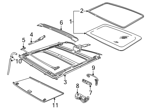 1999 Ford Expedition Sunroof Sunroof Switch Diagram for XL1Z-15B691-AA