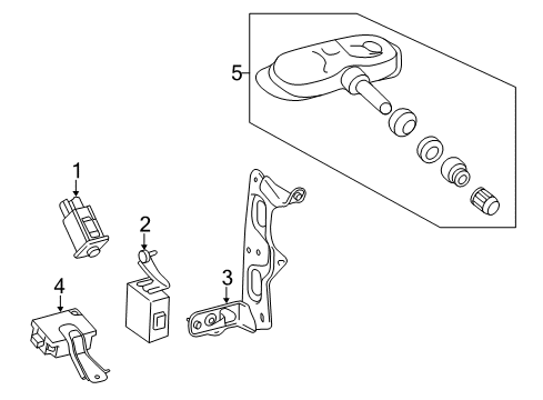 2012 Toyota Tundra Tire Pressure Monitoring Sensor Diagram for 42607-0C080