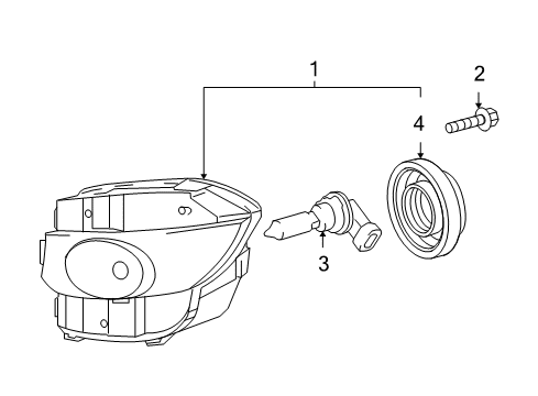 2010 Lexus LS460 Bulbs Lamp Unit, Fog Lamp, LH Diagram for 81221-50110