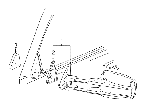 2003 GMC Sierra 2500 HD Outside Mirrors Mirror Assembly Diagram for 15172059