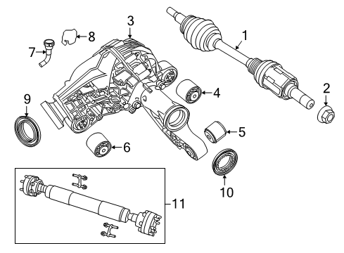 2011 Dodge Durango Front Axle & Carrier Different-Front Axle Diagram for 68059997AE