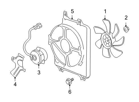 2007 Acura RL A/C Condenser Fan Cover, Fan Motor (Denso) Diagram for 38619-RJA-J01