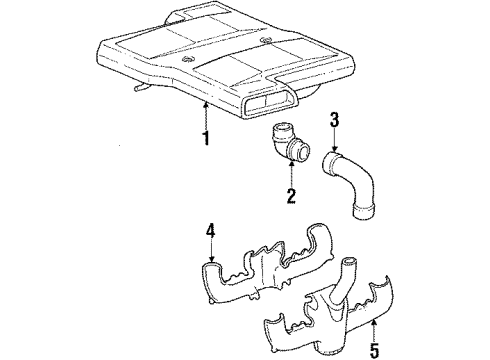 1984 Chevrolet Corvette Air Inlet Filter Element Diagram for 25042383