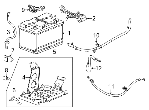 2016 Cadillac ATS Battery Positive Cable Diagram for 23343531