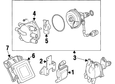 1997 Hyundai Sonata Powertrain Control Coil-Ignition Diagram for 27310-35600
