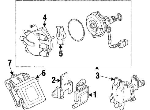 1997 Hyundai Sonata Ignition System Cable Set-Spark Plug Diagram for 27501-33A00