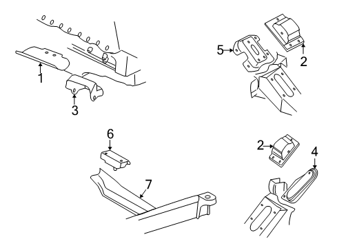 1999 Chevrolet P30 Engine & Trans Mounting Crossmember Asm-Trans Support Diagram for 15063262