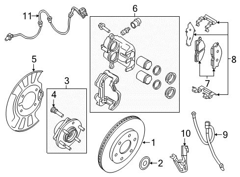 2021 Nissan Armada Front Brakes CAP-HUB,FRONT WHEEL Diagram for 40234-6JE0A