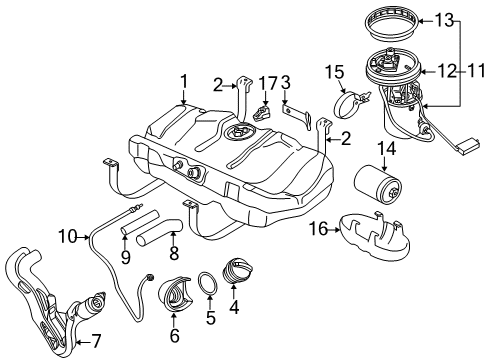 2001 Saab 9-5 Fuel Supply Air Cleaner Diagram for 4573028