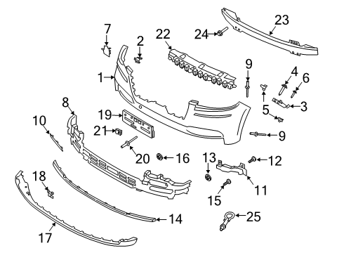 2020 Lincoln Aviator Front Bumper Emblem Nut Diagram for -N623403-S439