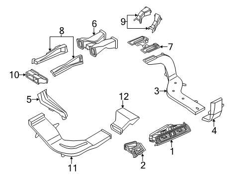 2011 BMW 535i Ducts Adapter Plate, Air Duct Diagram for 51169206796
