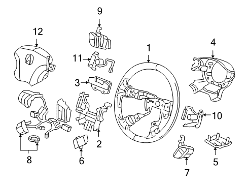 2008 Acura RL Steering Wheel & Trim Guide, Cord Diagram for 78525-SJA-A81