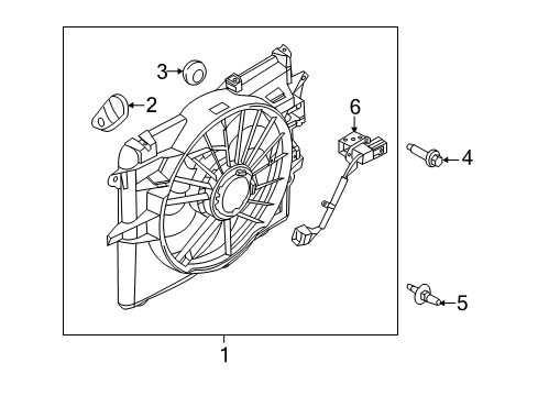 2013 Ford Mustang Cooling System, Radiator, Water Pump, Cooling Fan Fan Assembly Stud Diagram for -W715011-S439