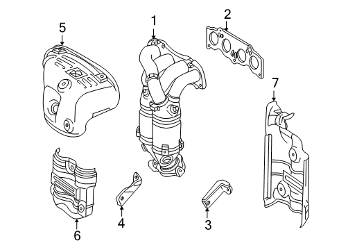 2001 Toyota Highlander Exhaust Manifold Heat Shield Diagram for 25586-28010