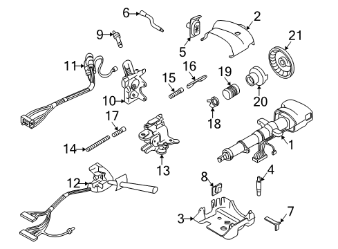 1999 GMC Sonoma Steering Column, Steering Wheel & Trim, Housing & Components, Shroud, Switches & Levers Column Asm, Steering Diagram for 26067543