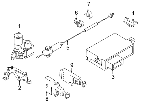 2002 BMW 525i Cruise Control System Bracket, Plug Connection Black Diagram for 61138368576