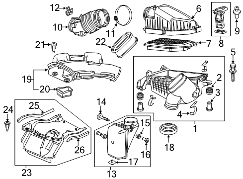 2020 Honda Odyssey Powertrain Control Clamp (100) Diagram for 17316-5J6-A01