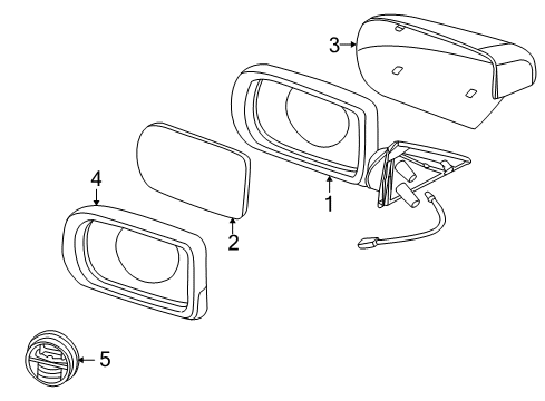 2001 BMW 750iL Outside Mirrors Exterior Mirror Without Glass, Heated, Left Diagram for 51168266443