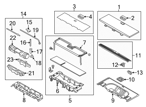 2008 Lincoln Navigator Interior Trim - Rear Body Utility Tray Bolt Diagram for -W712384-S439