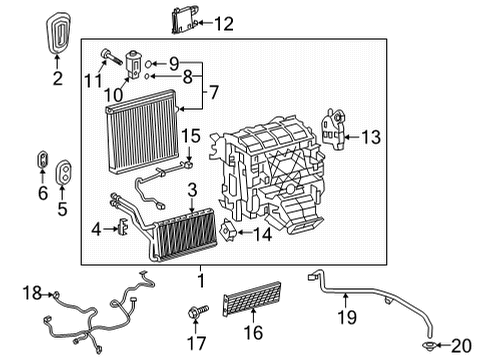 2021 Toyota Venza Air Conditioner Radiator Assembly, Air C Diagram for 87050-33E50