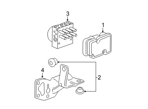 2006 Chevrolet HHR ABS Components Modulator Diagram for 15870922