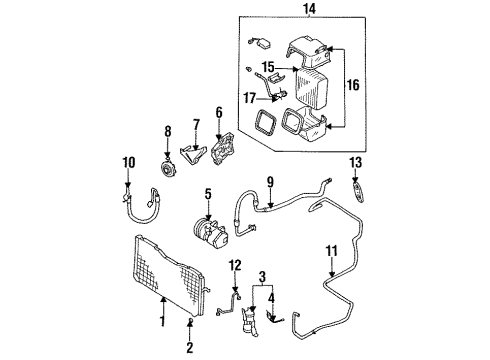 1987 Nissan Maxima Condenser, Compressor & Lines, Evaporator Components Ambient Switch Diagram for 92300-16E00
