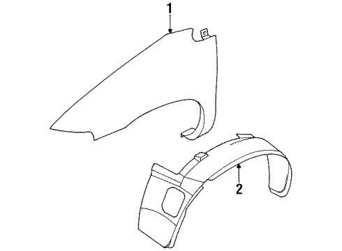 1997 Chrysler Town & Country Fender & Components Shield-Fender Diagram for 4860310