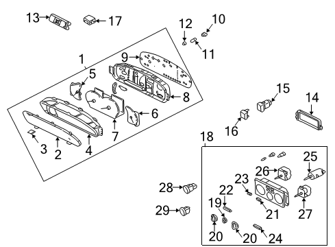 2004 Hyundai Elantra Switches Switch Assembly-Lighting & Turn Signal Diagram for 93410-17000