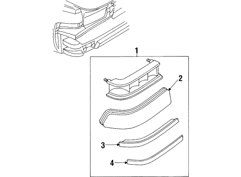 1992 Buick Roadmaster Tail Lamps Lens, Tail Lamp Diagram for 16514017