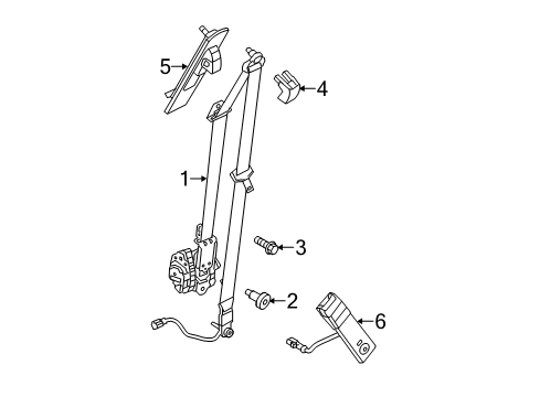 2011 Ford Fiesta Front Seat Belts Height Adjuster Cover Diagram for BE8Z-5460262-AA