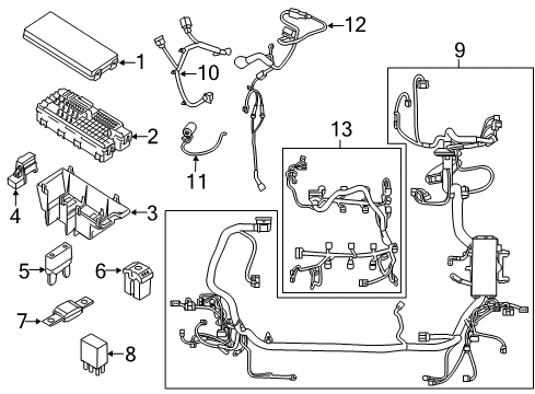 2017 Lincoln MKC Fuse & Relay Fuse Holder Diagram for EJ7Z-14A034-A