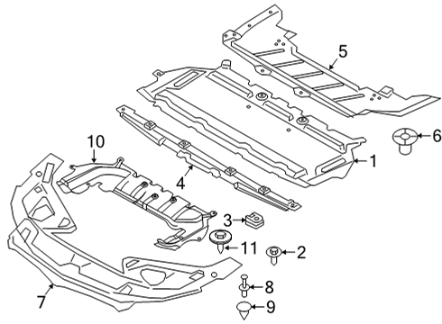 2020 BMW M8 Gran Coupe Splash Shields Spring Nut Diagram for 22326790073