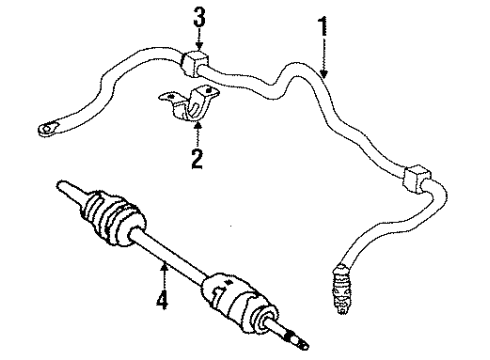 1989 Nissan Stanza Front Suspension Components, Lower Control Arm, Upper Control Arm, Stabilizer Bar Shaft Assembly-Front Drive LH Diagram for 39101-29R00
