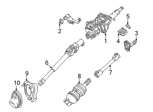 2022 Cadillac CT4 Steering Column Assembly Power Actuator Diagram for 84228112