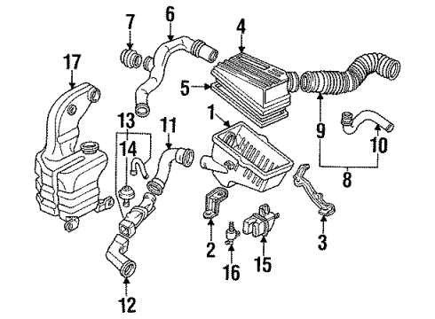 1991 Honda Accord Air Inlet Controls Element Assembly, Air Cleaner (Foltech) Diagram for 17220-PT2-305