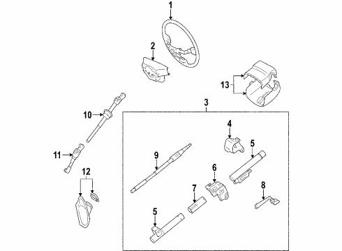 2007 Lexus IS350 Steering Column & Wheel, Steering Gear & Linkage Actuator Assembly Diagram for 45020-30A60