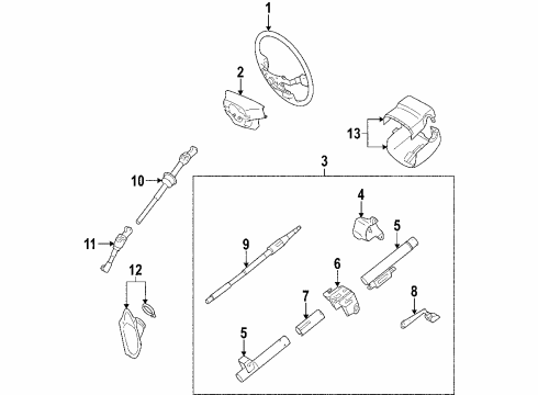 2007 Lexus IS350 Steering Column & Wheel, Steering Gear & Linkage Cover, Steering Wheel Boss, Lower Diagram for 45184-53020-C0