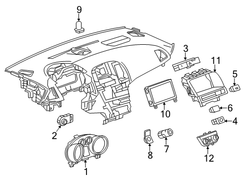 2014 Buick Verano A/C & Heater Control Units Trim Bezel Diagram for 22857450
