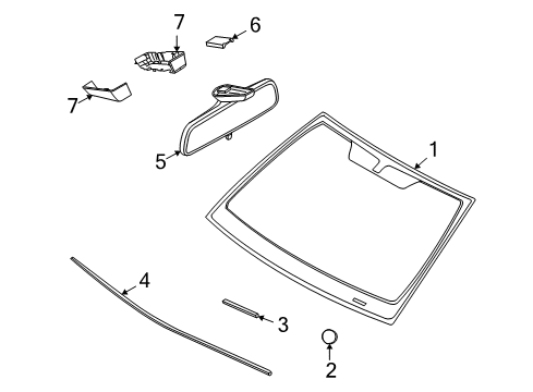 2008 Saturn Astra Windshield Glass Cover, Inside Rear View Mirror Mount Plate Diagram for 94701258