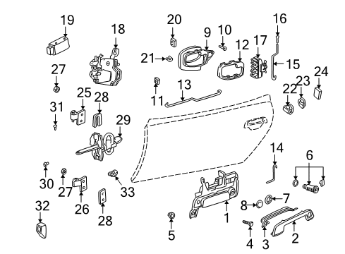 1996 BMW Z3 Lock & Hardware Catch With Key Code Right Diagram for 51218401628