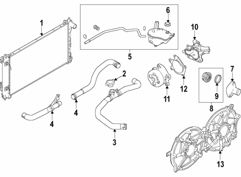 2021 Nissan Altima Cooling System, Radiator, Water Pump, Cooling Fan Motor & Fan Assy-W/Shroud Diagram for 21481-6CA2A