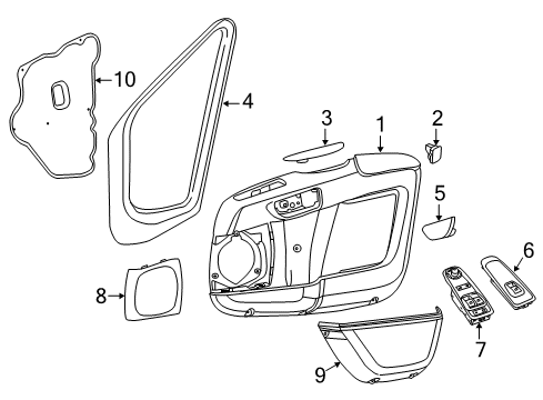 2018 Ram ProMaster 3500 Front Door Bezel-Speaker Diagram for 1YA62JXWAB