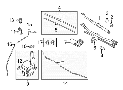2013 Kia Optima Wiper & Washer Components Windshield Washer Reservoir Assembly Diagram for 986202T000
