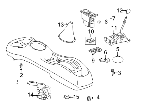 2000 Toyota Echo Front Door Shift Boot Diagram for 58808-52020-B0