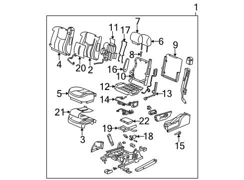 2003 GMC Sierra 2500 HD Heated Seats Seat Cushion Pad Diagram for 19330710