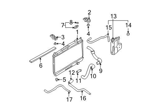 2004 Nissan Xterra Radiator & Components Radiator Assy Diagram for 21460-1Z600