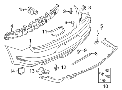 2021 Ford Mustang Bumper & Components - Rear Absorber Diagram for JR3Z-17E855-B