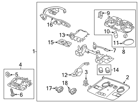 2007 GMC Acadia Sunroof Retainer Plate Bolt Diagram for 11588826